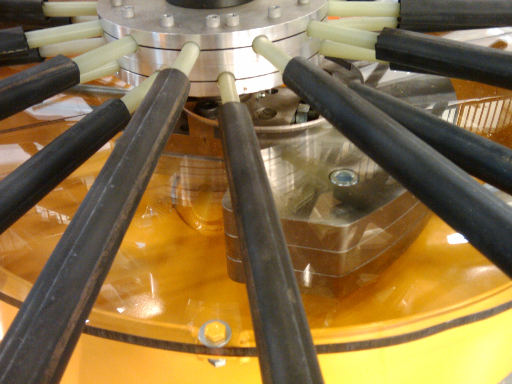 Cover over the eccentric counter weights.