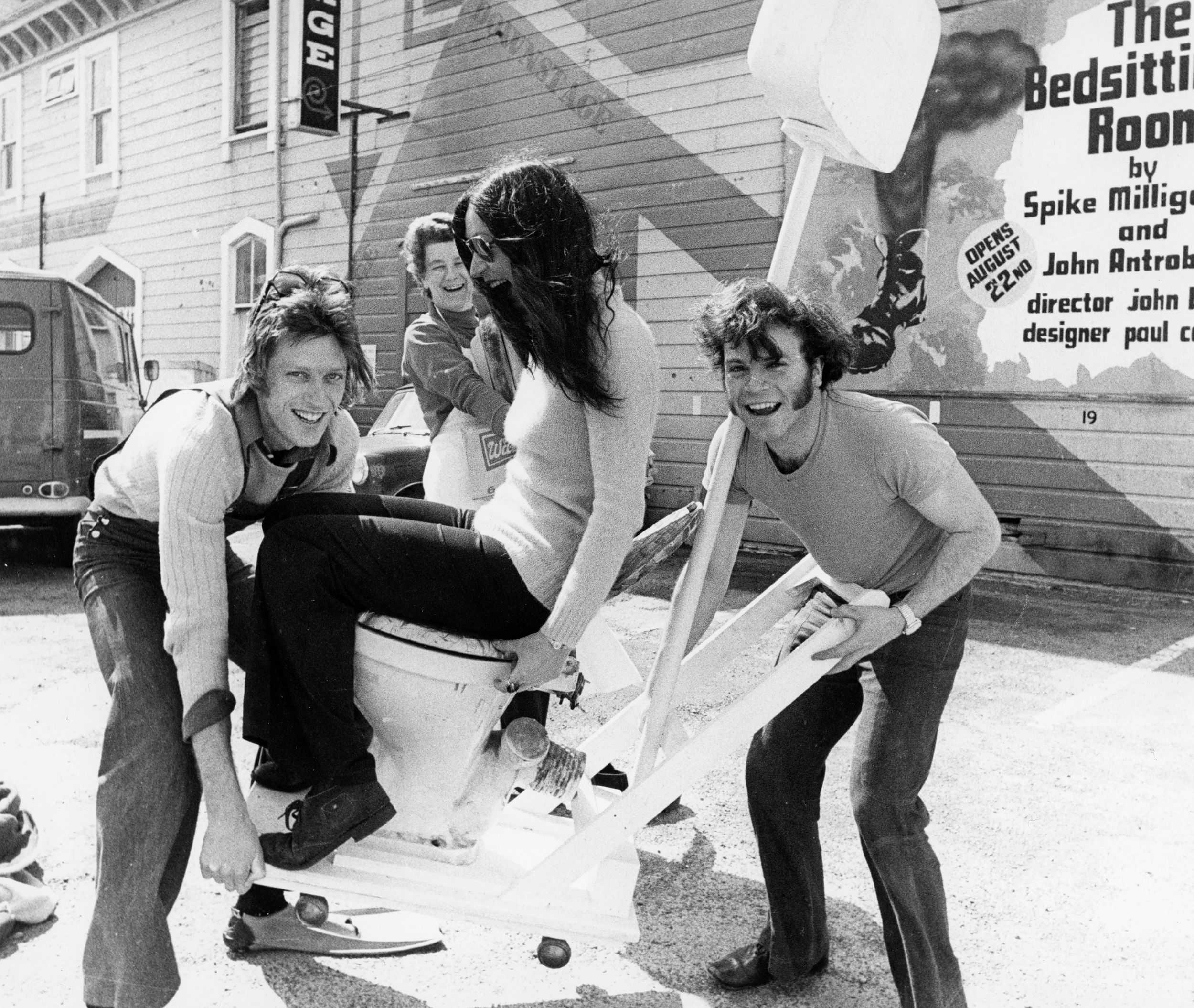 Pack-in for The Bedsitting Room at Star Boating Club - Colin McColl, Elizabeth Kelly, Edith Rayner, Barry Gibbs 1973
