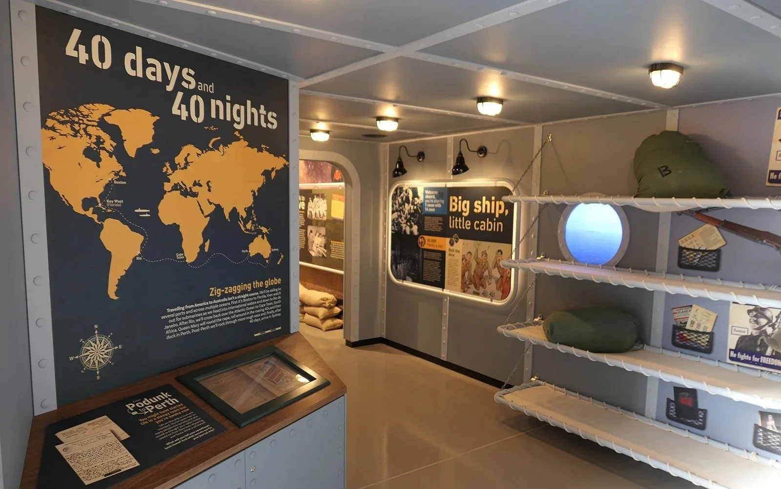 WWII interpretive exhibit at the WWII Secret Base in Charleville.