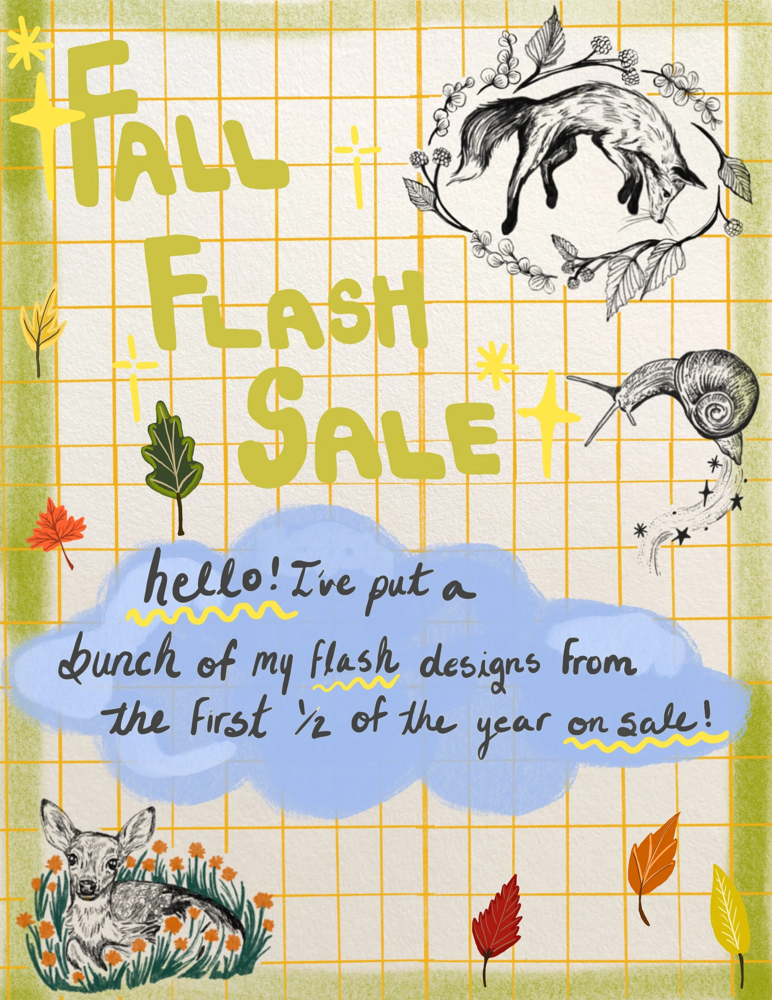 It&rsquo;s flash sale time again! Before I get busy putting out new designs for fall and winter (PEAK tattoo season!) I wanted to give some designs from the first half of this year another chance 🫡 it&rsquo;s been a lovely year of tattooing so far, 
