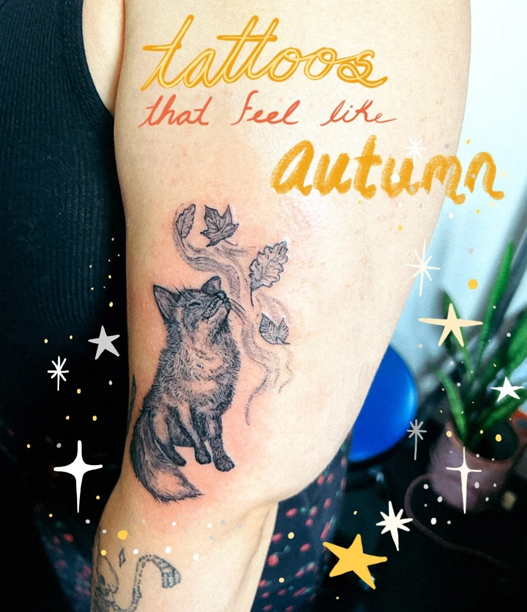 Halloween! Cozy weather! Falling leaves! Rainy days! Hot drinks! It&rsquo;s all happening ! 💫 some fav autumnal tattoos to look back on before releasing my new fall flash collection this week 🍁