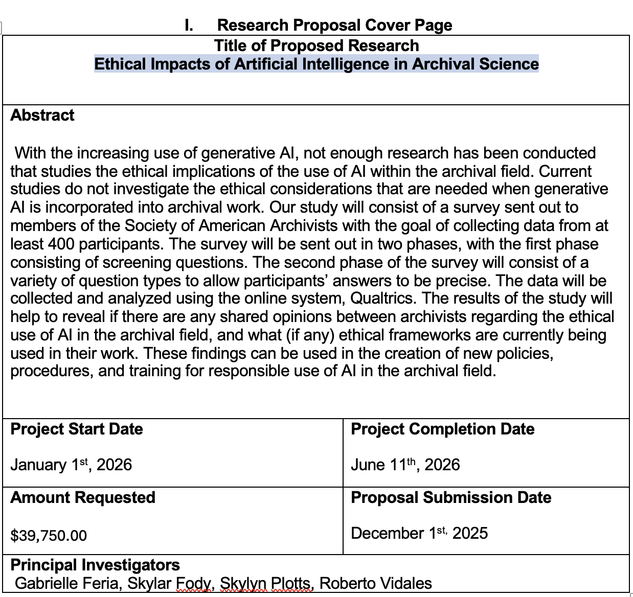 Ethical Impacts of AI in Archival Science