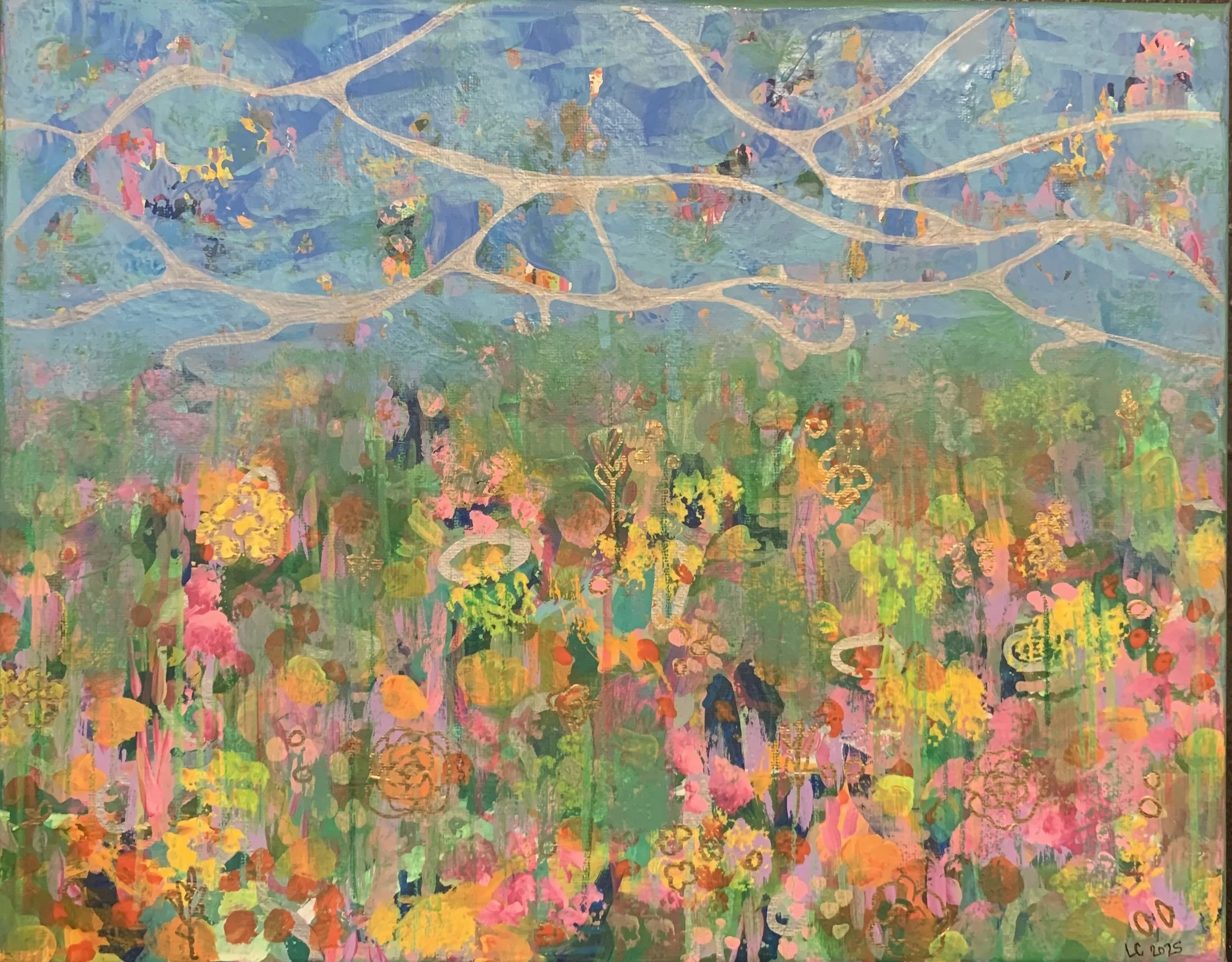 Bright - Mixed media on stretched canvas, 11 x 14", 2025