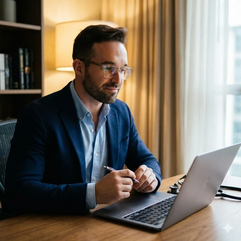 Dr. Connor Anderson providing virtual naturopathic care