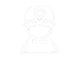Icon of a person wearing a hard hat with a gear symbol on top