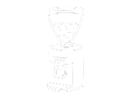 Line drawing of a water dispenser with a glass of water on top