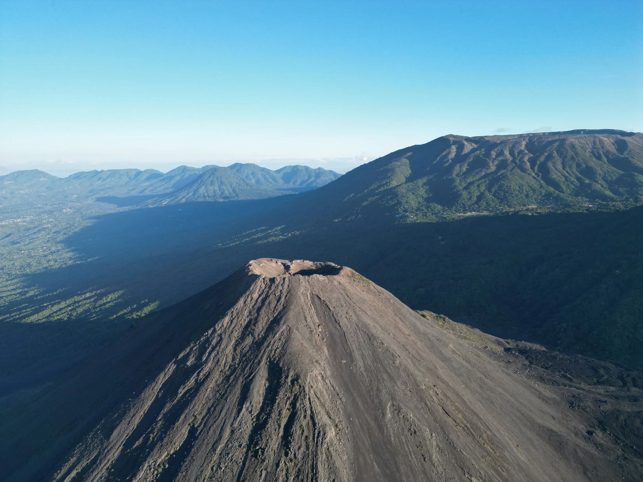 volcano, clouds, mountain, skyline, horizon,