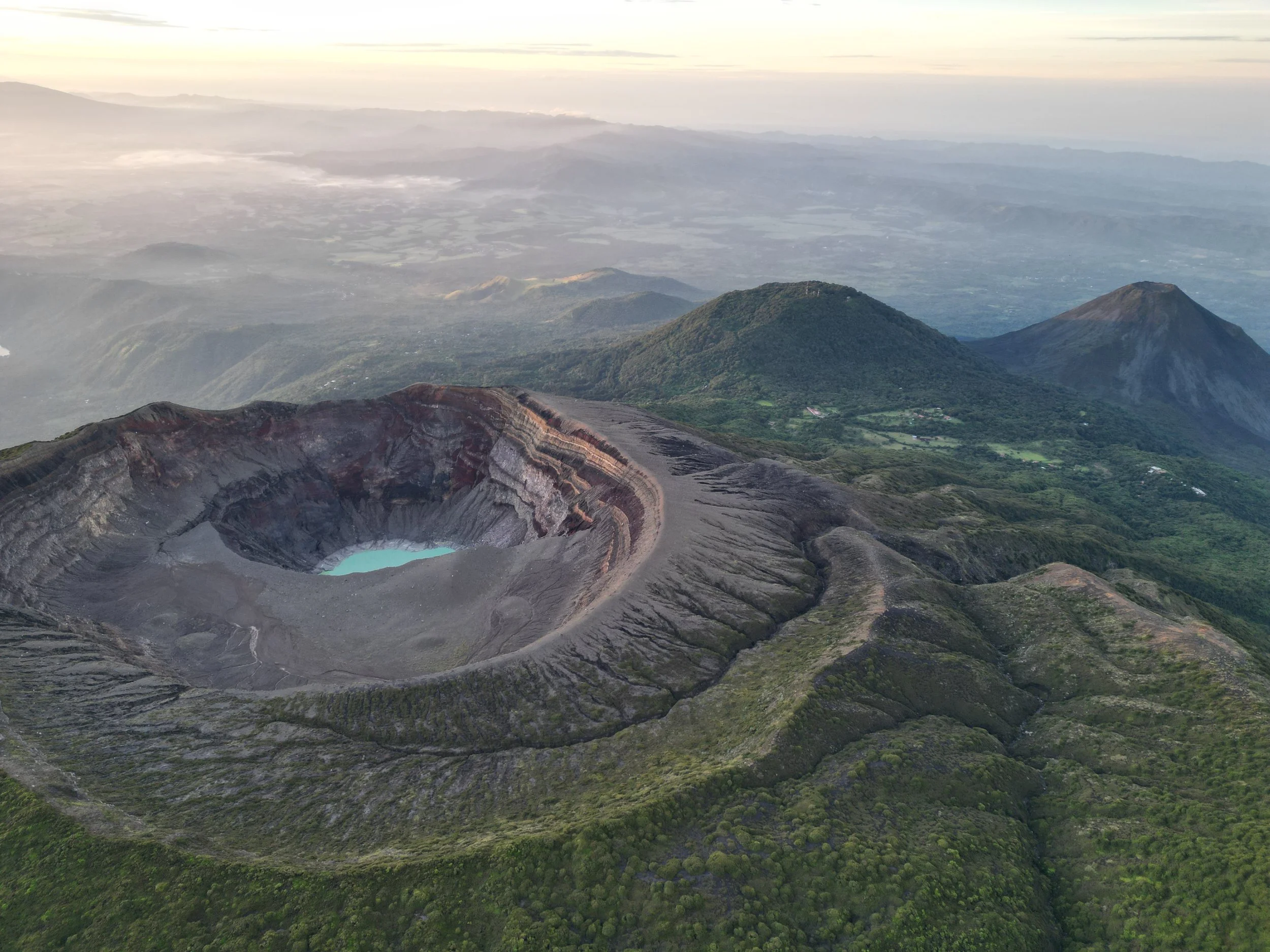 volcano, mountain range, lake, turquoise, El Salvador, nature, wildlife, adventure