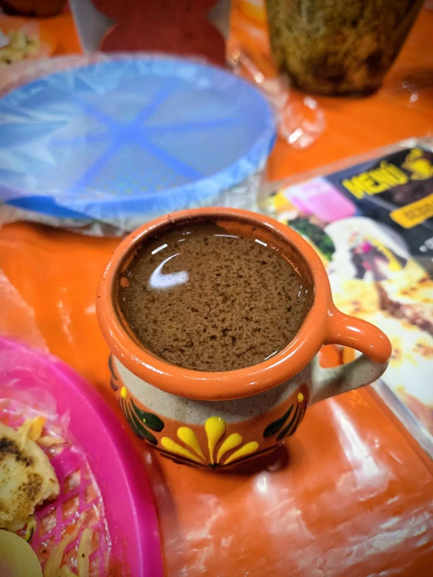 Delicious hot chocolate, warm beverage, homemade mugs