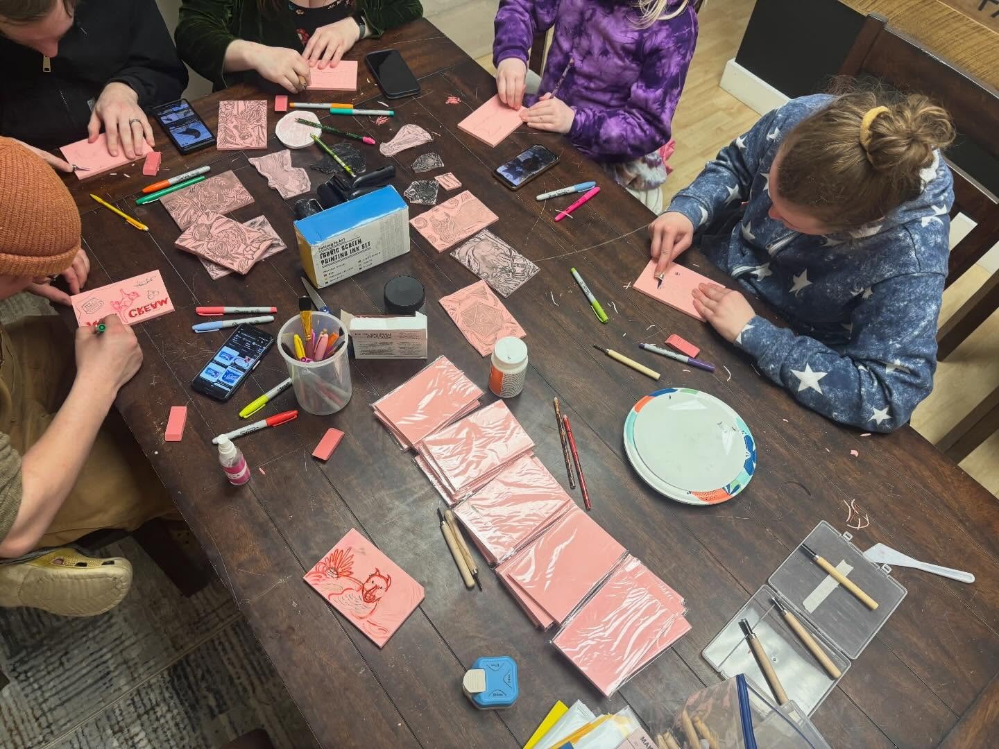Our Linocut workshop yesterday was a blast! Thank you to everyone who came out and made the evening a success. And a huge shoutout to Franklin County Coworking for hosting us!