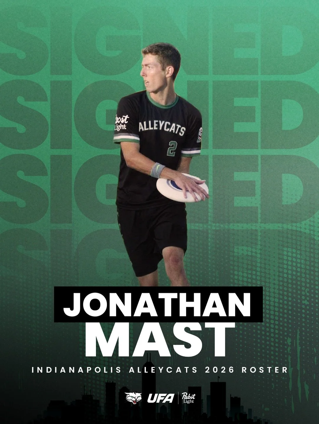 The Human Metronome joins the Alleycats!

The 2x USAU National Champion, Jonathan Mast has signed for the 2026 Season.