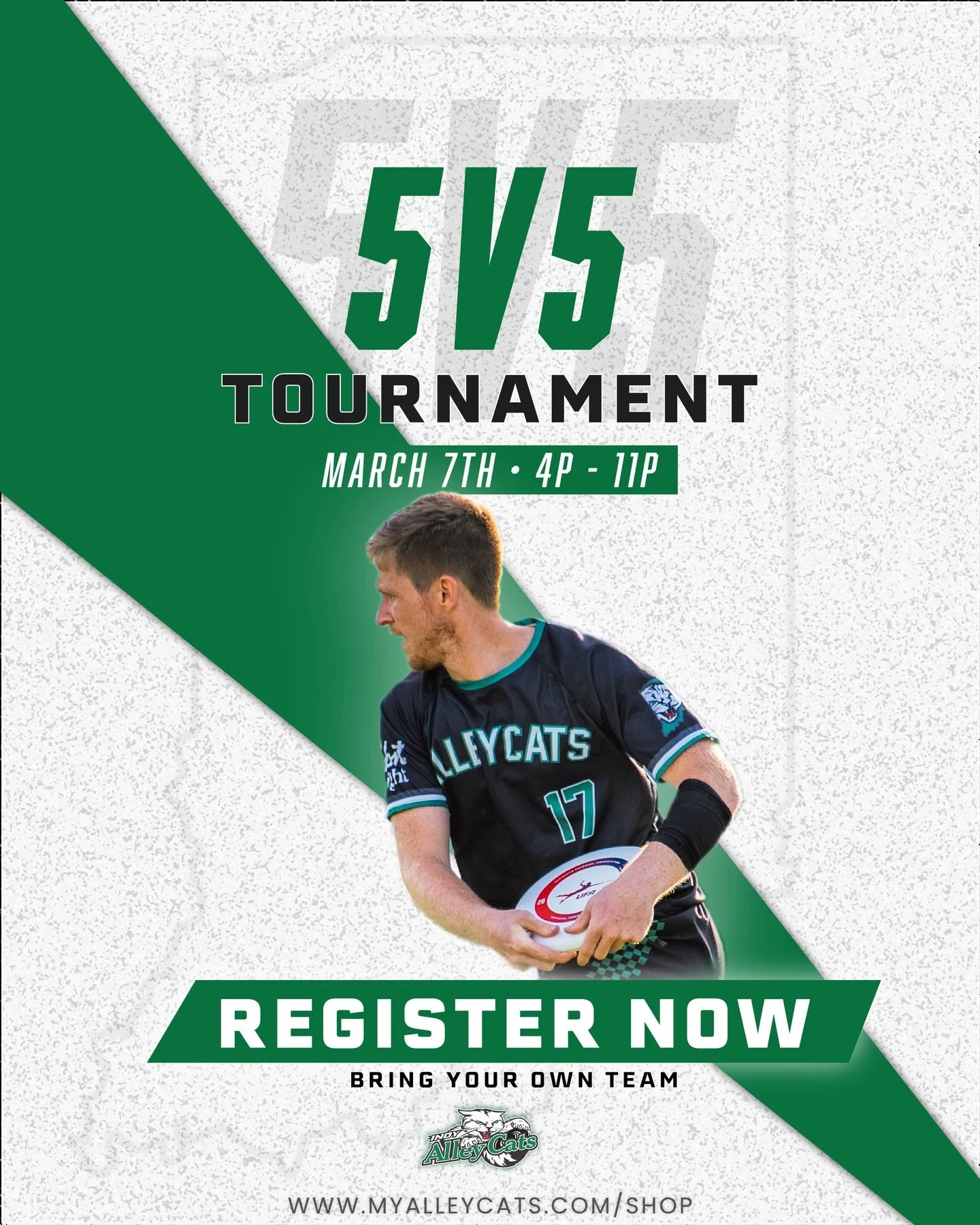𝟓𝐯𝟓 𝐓𝐨𝐮𝐫𝐧𝐚𝐦𝐞𝐧𝐭 𝐢𝐬 𝐋𝐈𝐕𝐄 💥
📅 March 7
⏰ 4&ndash;11 PM
📍 The SportZone | Indianapolis
💰 $575 per team

Need a team? Email Coach@myalleycats.com (limited availability)
🔗 Register now at myalleycats.com/shop