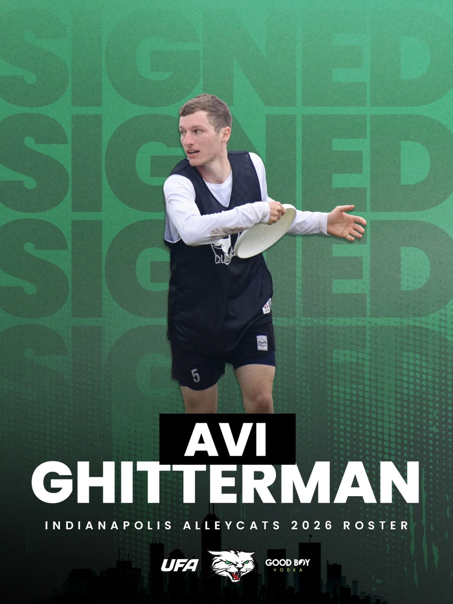 Avi Ghitterman. Part of the pack, and added to the 2026 Alleycats roster! #defendthealley