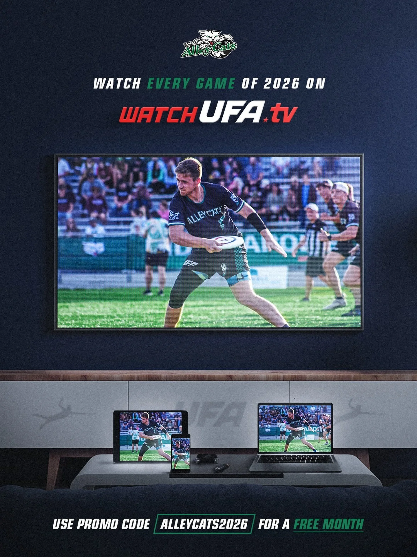 Don&rsquo;t miss a second this season! 🔥

Watch every Alleycats game in 2026 on WatchUFA.tv
New subscribers can use code ALLEYCATS2026 for 1 FREE month! Promo ends April 26th.