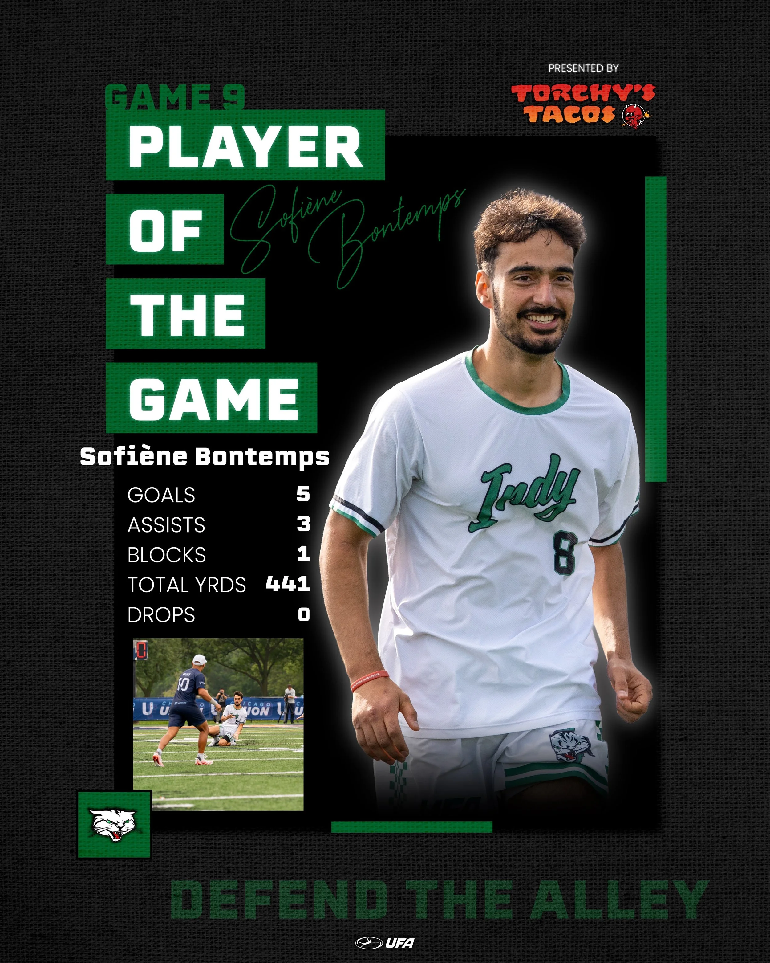 Sofi&egrave;ne Bontemps handles business in Chicago helping us secure our 100th franchise win and making his way to the top  of the list this week for the Game 9 Player of the Game!

--
Presented by @torchystacos 🔥🌮
