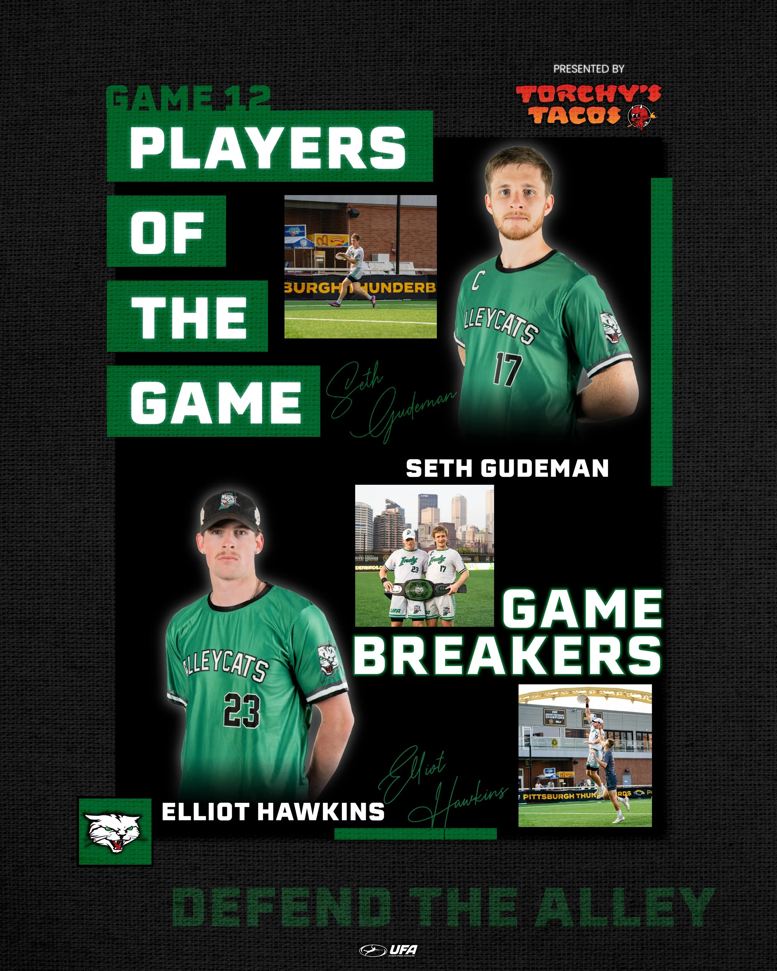 In our last regular season game of the year, Elliot Hawkins topped the leaderboard for most assist in the 2026 UFA regular season and also set a new Alleycats franchise record for most assists scored in a regular season. Seth Gudeman finds his way to