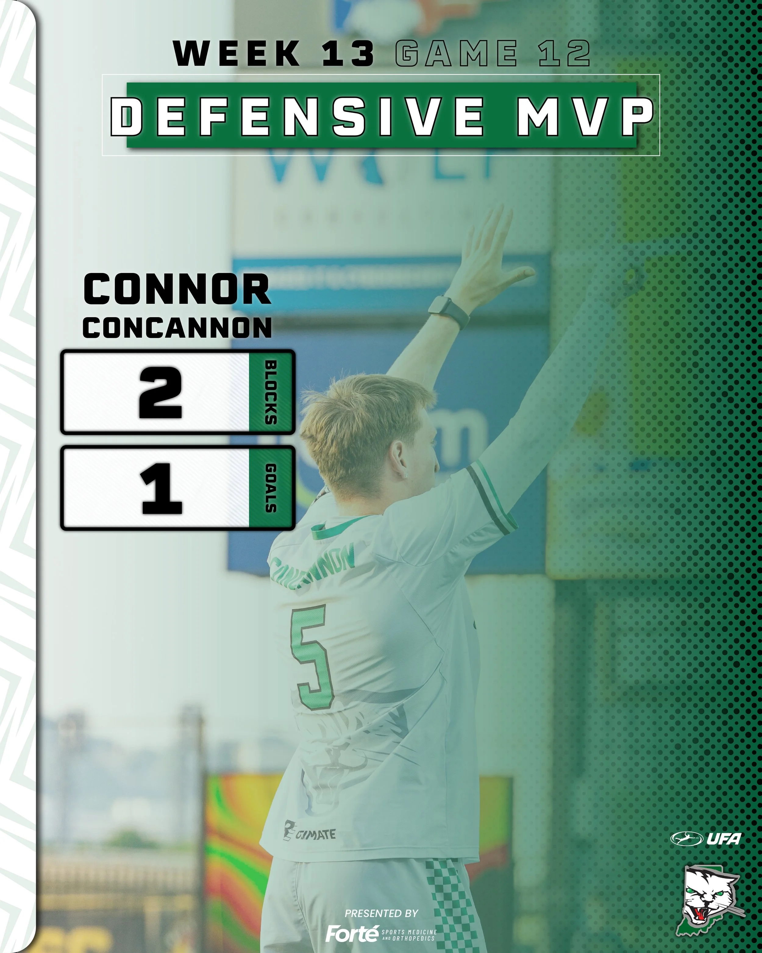 With 2 MASSIVE layout blocks and a goal in Sunday's game, Connor Comcannon put it all on the line to bring home the hardware and the Game 12 Defensive MVP honors!