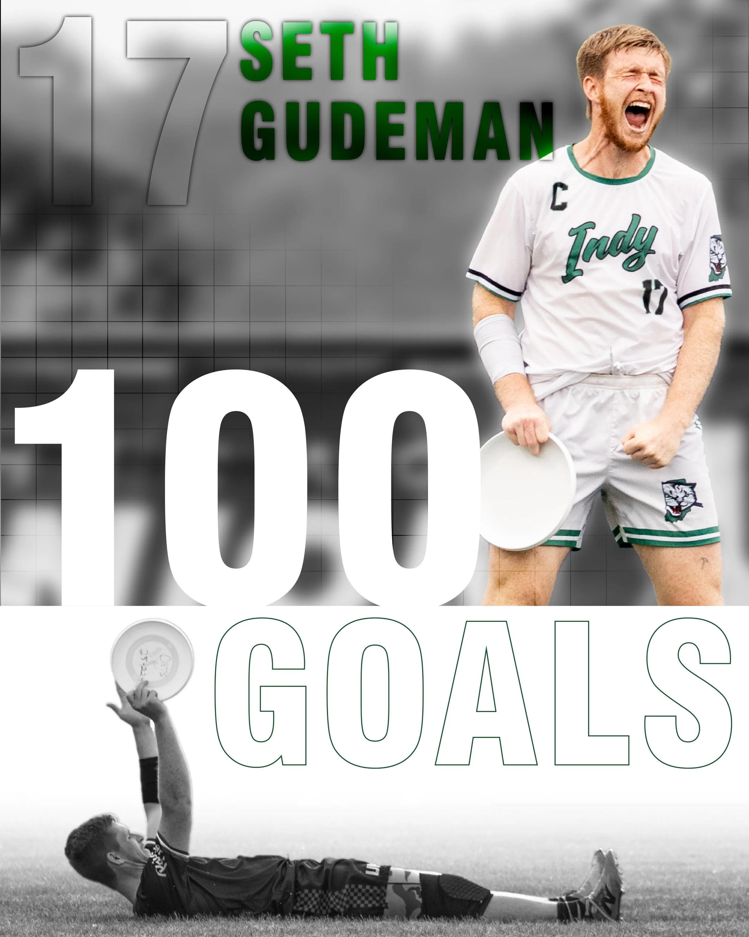 Seth Gudeman checking into CLUB 100 🤝 All goals scored as a member of the Indianapolis Alleycats 🟢⚪️ Congratulations Capt' on a well deserved milestone ☑️