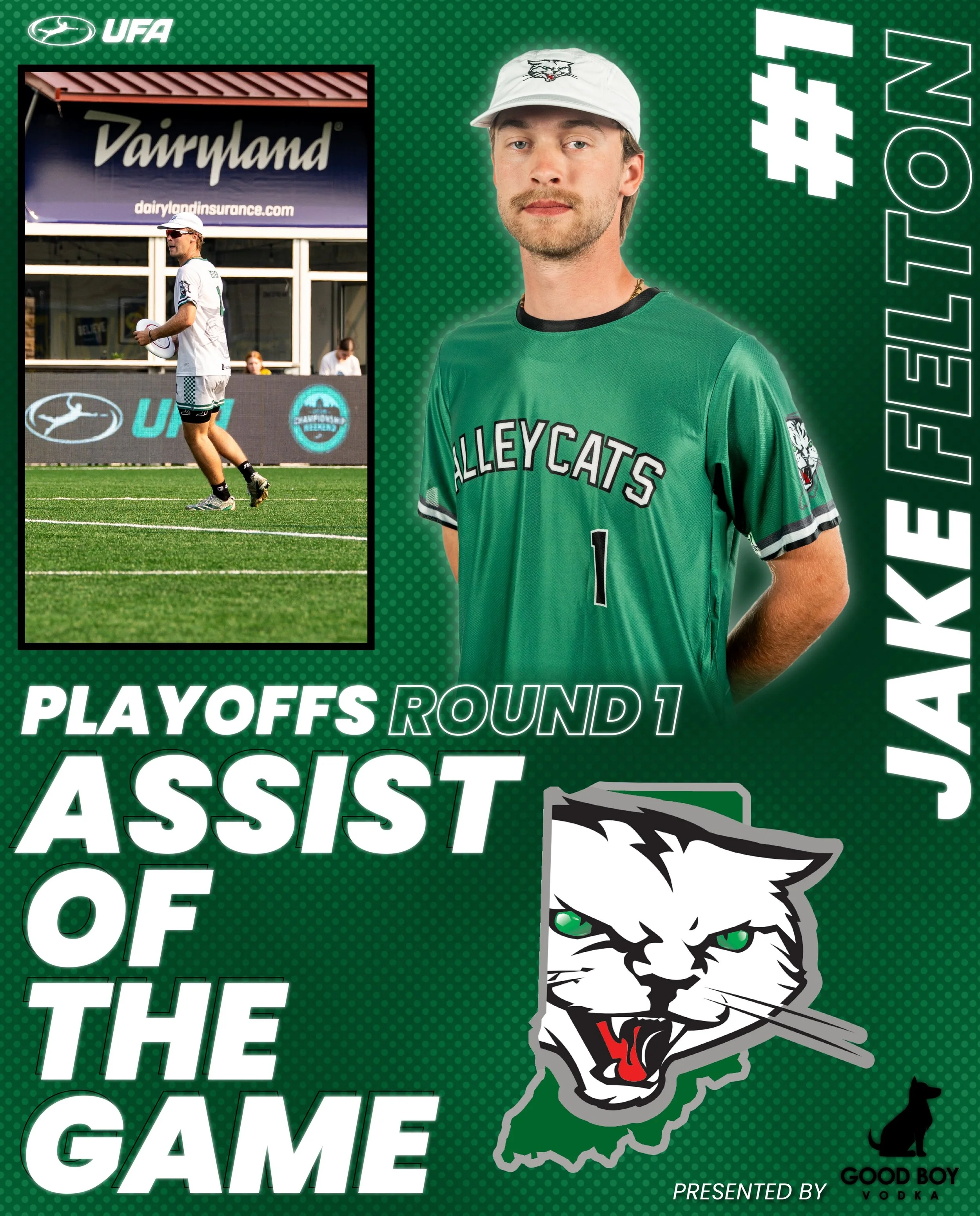 Keeping the disc alive and throwing a dime immediately after without hesitation, sounds like a Jake Felton kind of play. The toss to Cam Brock is enough to bring home the Playoff Round 1 Assist of the Game 🎯