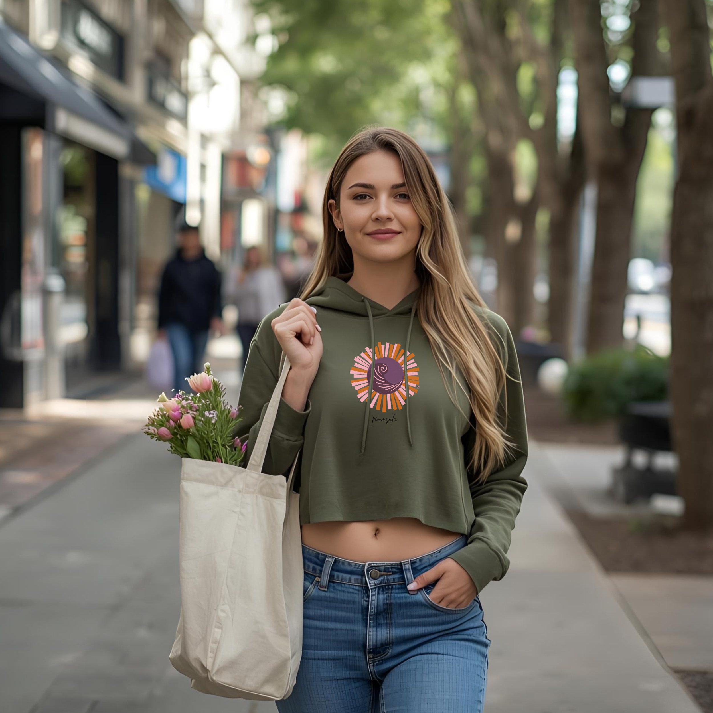 Zen Wave Cropped Hoodie