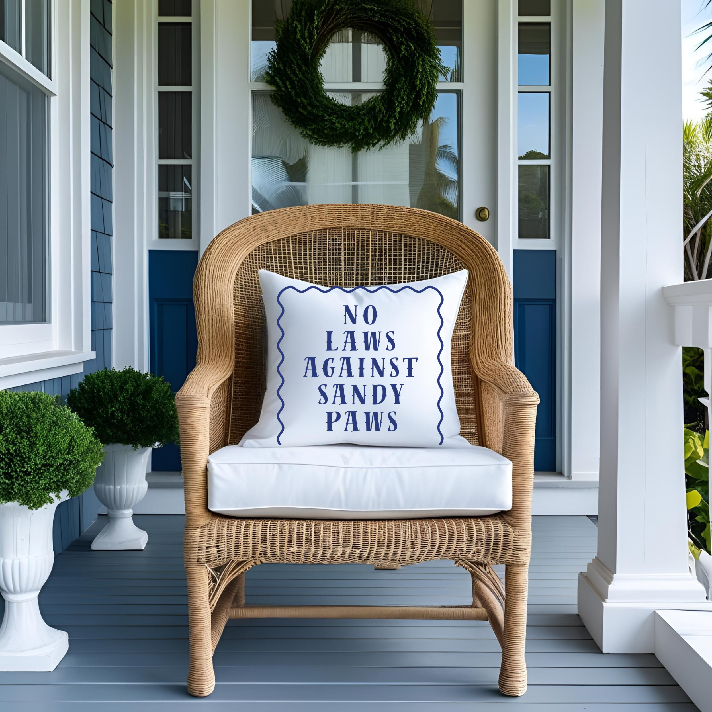 No Laws Against Sandy Paws Pillow