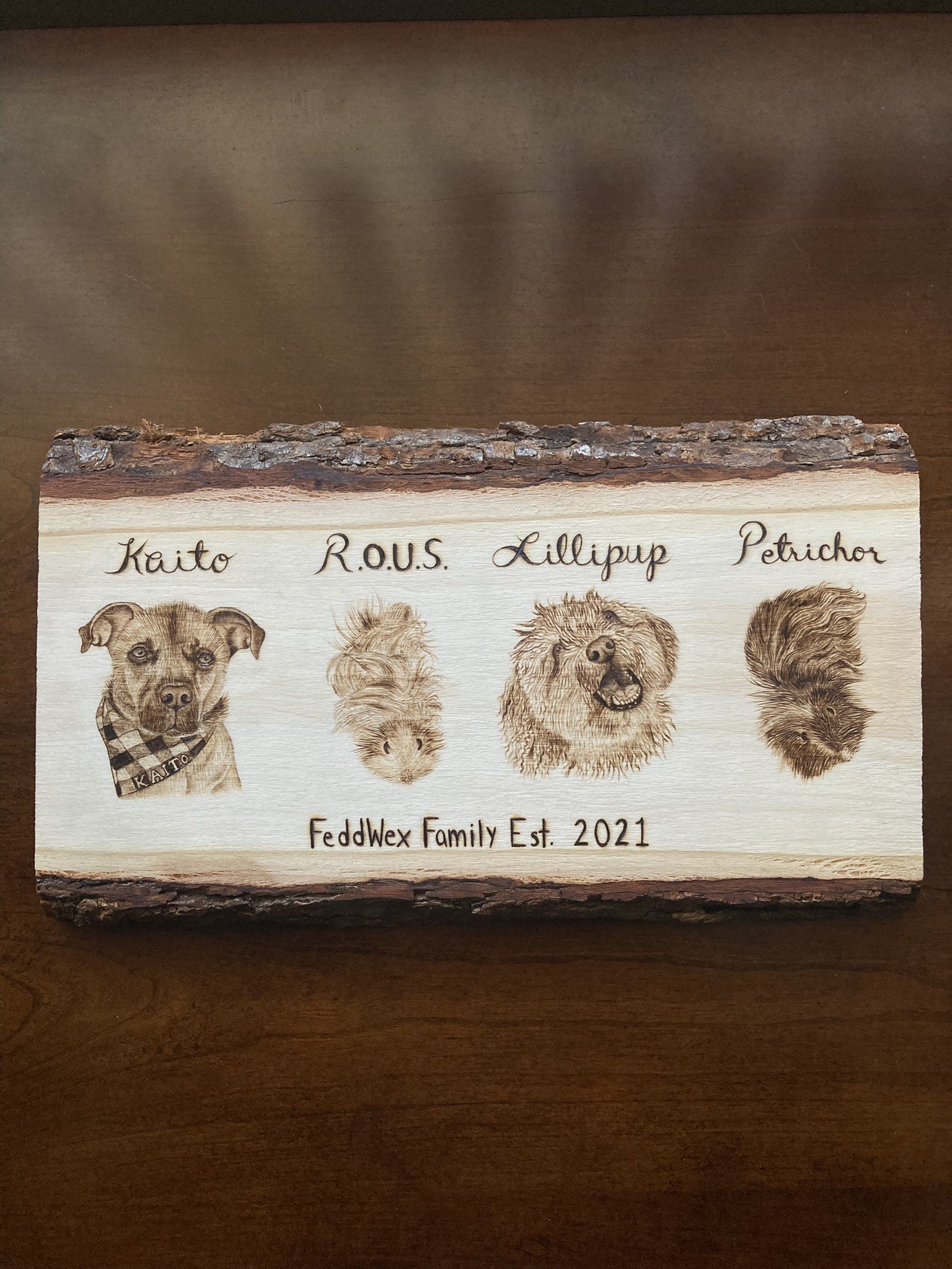 Pyrography - 4 Pets (2 dogs, 2 guinea pigs).JPG