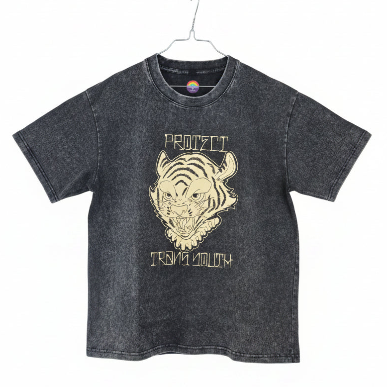 Unisex Vintage Wash T-skjorte Protect Trans Kids