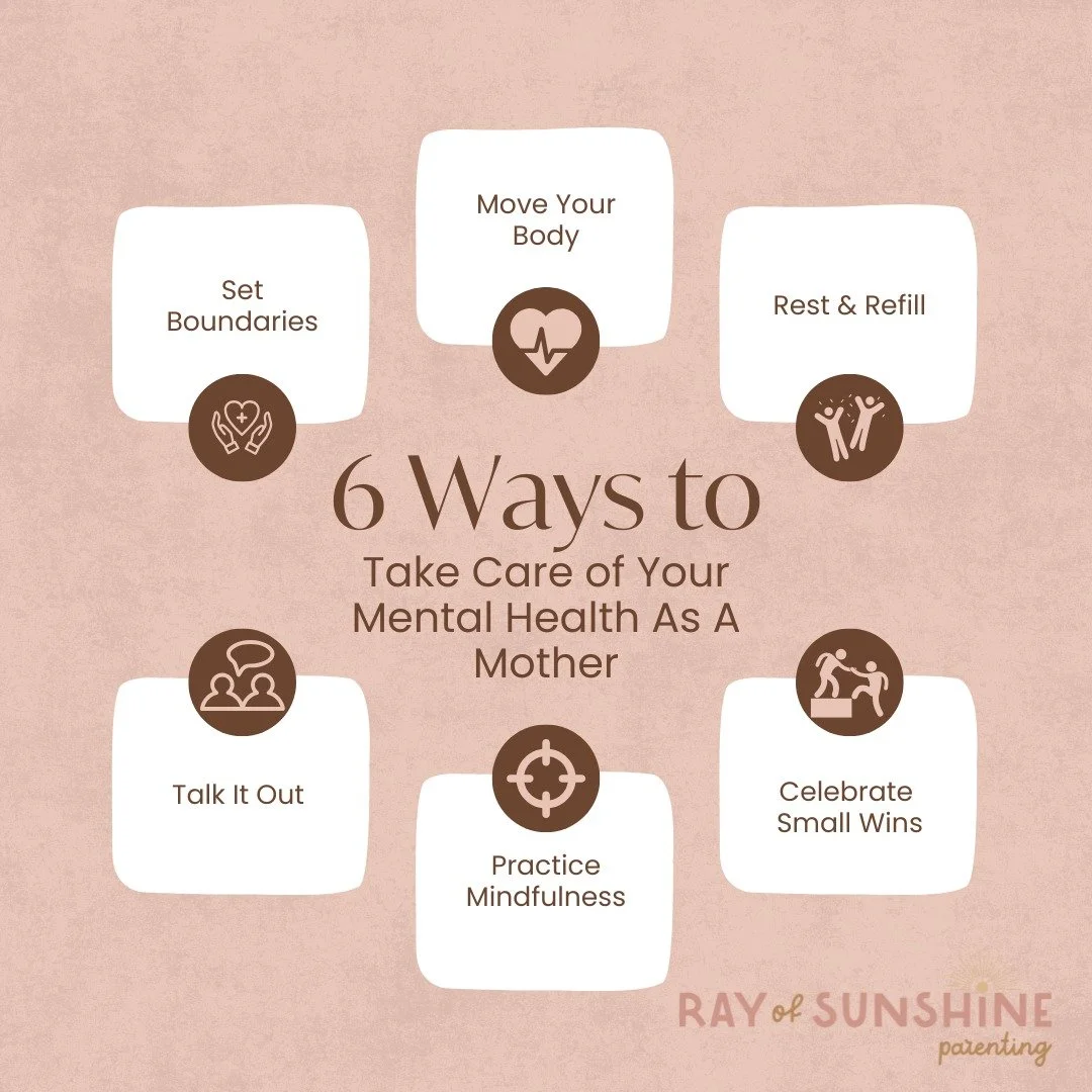 Parenting is demanding &mdash; and taking care of your mental health isn&rsquo;t optional, it&rsquo;s essential. 💛

Here are 6 ways to show up for yourself, so you can show up calmer, more present, and more confident for your children:

1️⃣ Set Boun