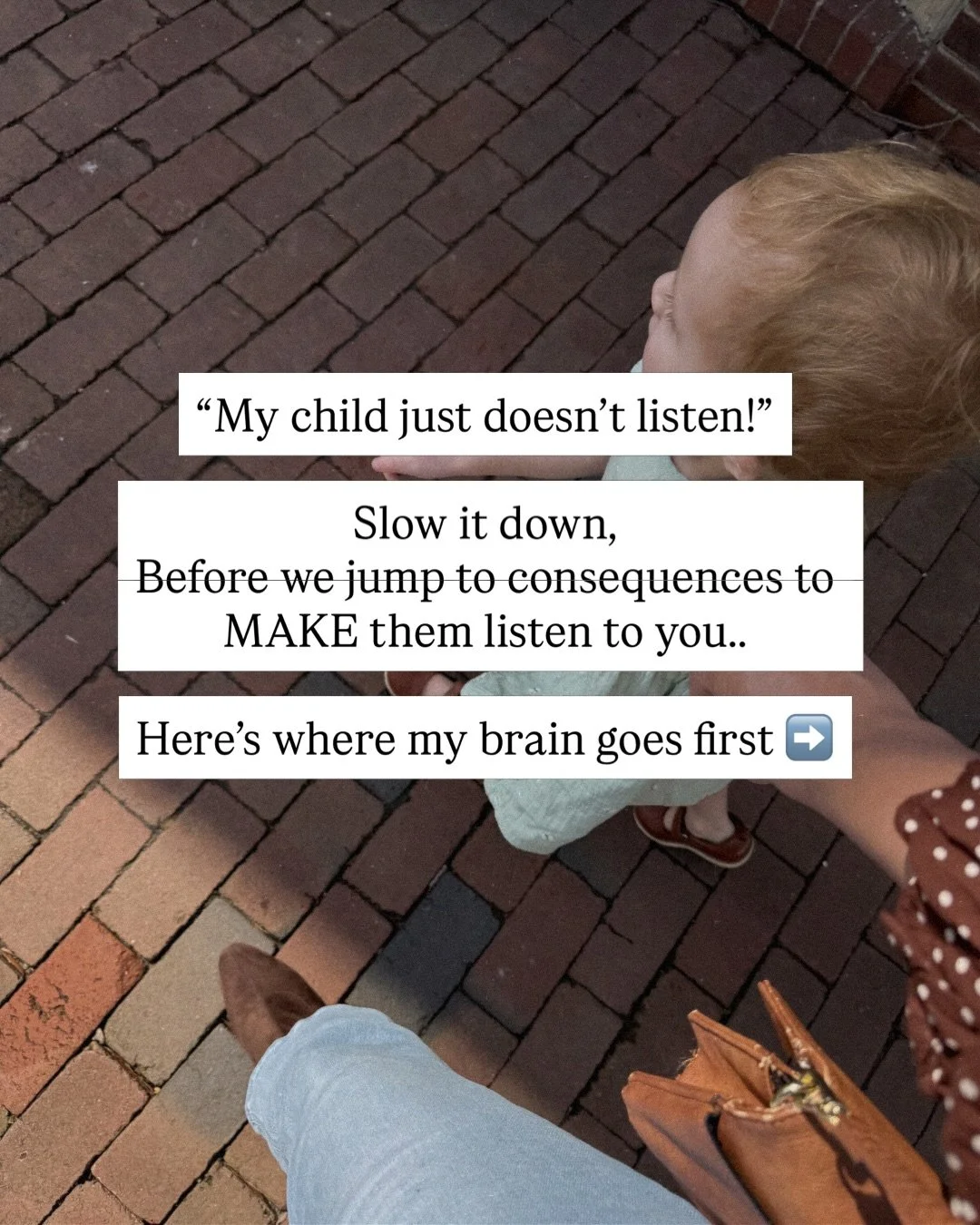 Most moms I talk to think their child just isn&rsquo;t listening from defiance.

But when we slow it down, it&rsquo;s usually one of a few things:
&ndash; they&rsquo;re overwhelmed
&ndash; the expectation isn&rsquo;t clear
&ndash; the boundary isn&rs