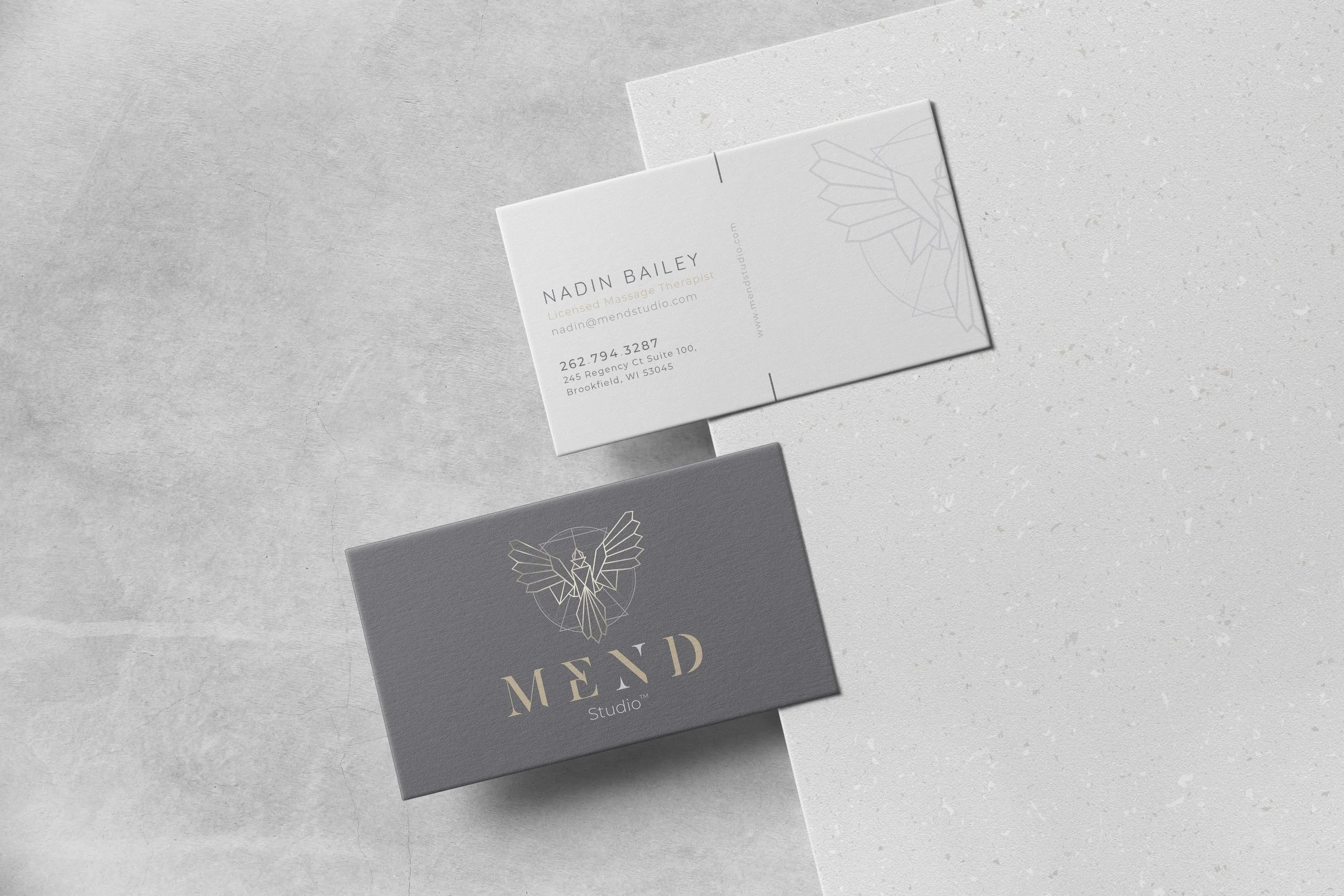 Business card designs for holistic wellness companies in Southeastern Wisconsin