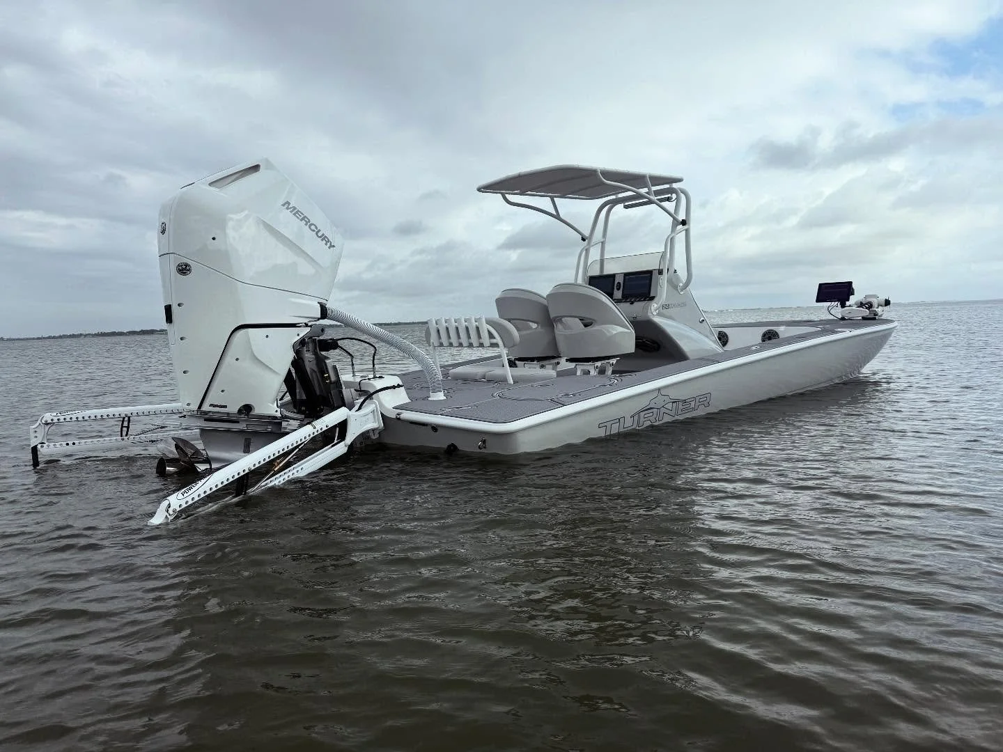Storm gray 24 savage on this stormy day ⛈️ #turnerboatworks #wadefishing #texascoast #eastcoast #saltwaterfıshing