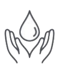 Two hands holding a water droplet