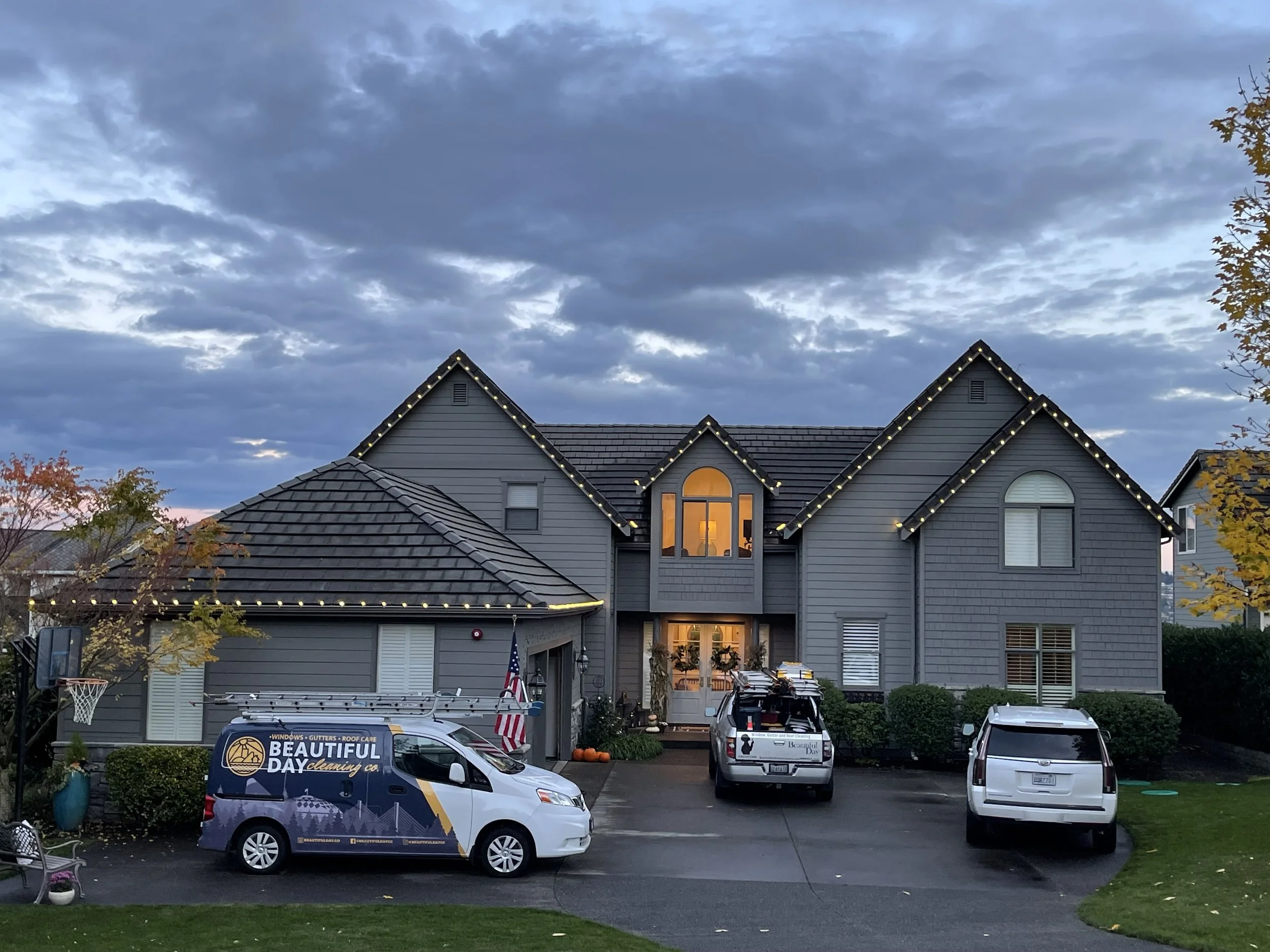 Beautiful Day installs beautiful, professional Christmas lighting on commercial and residential properties.