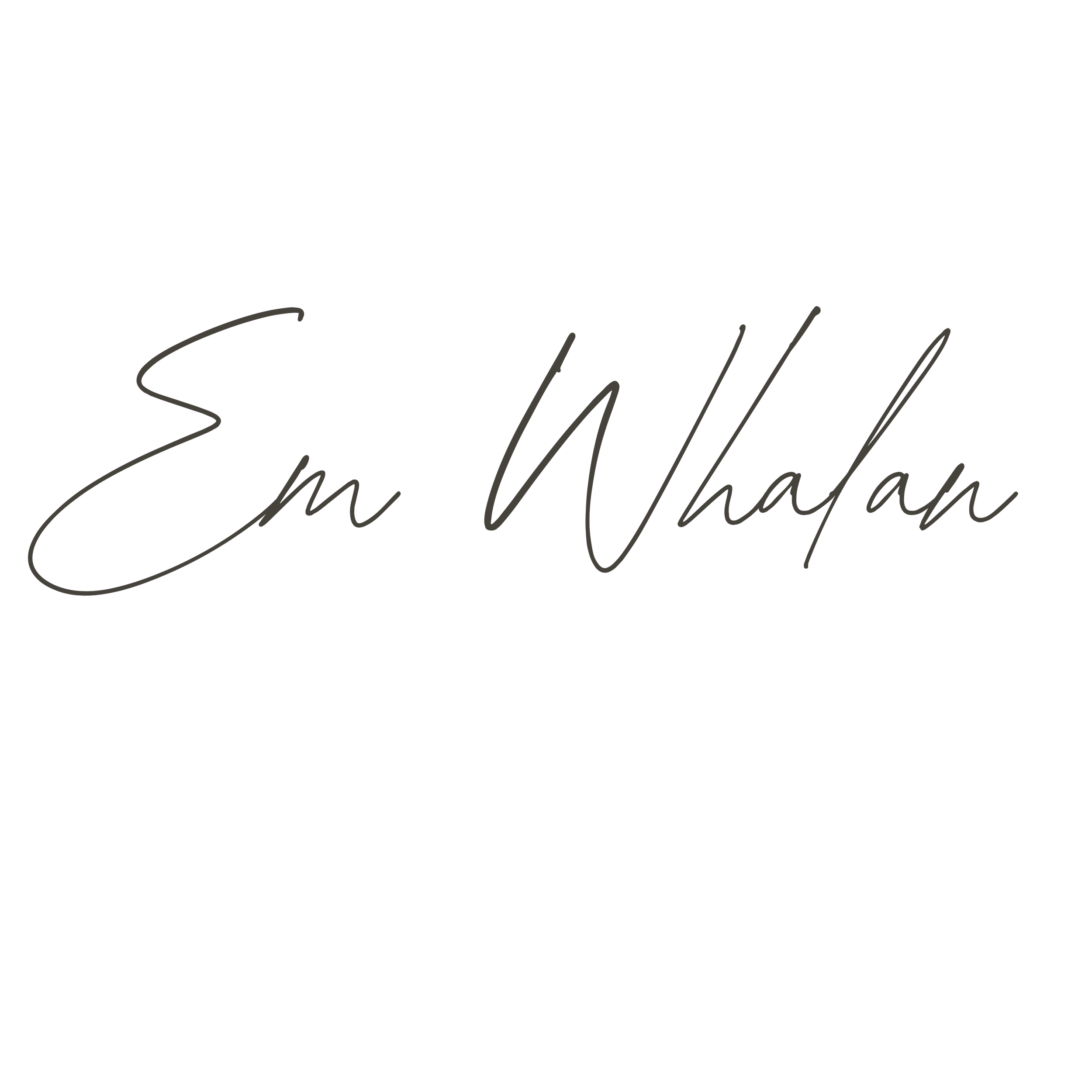 Text overlay reading 'Em Wlahn' in cursive on a black background.
