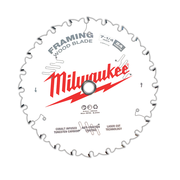 184mm (7-1/4") 24T Wood Circular Saw Blade Framing