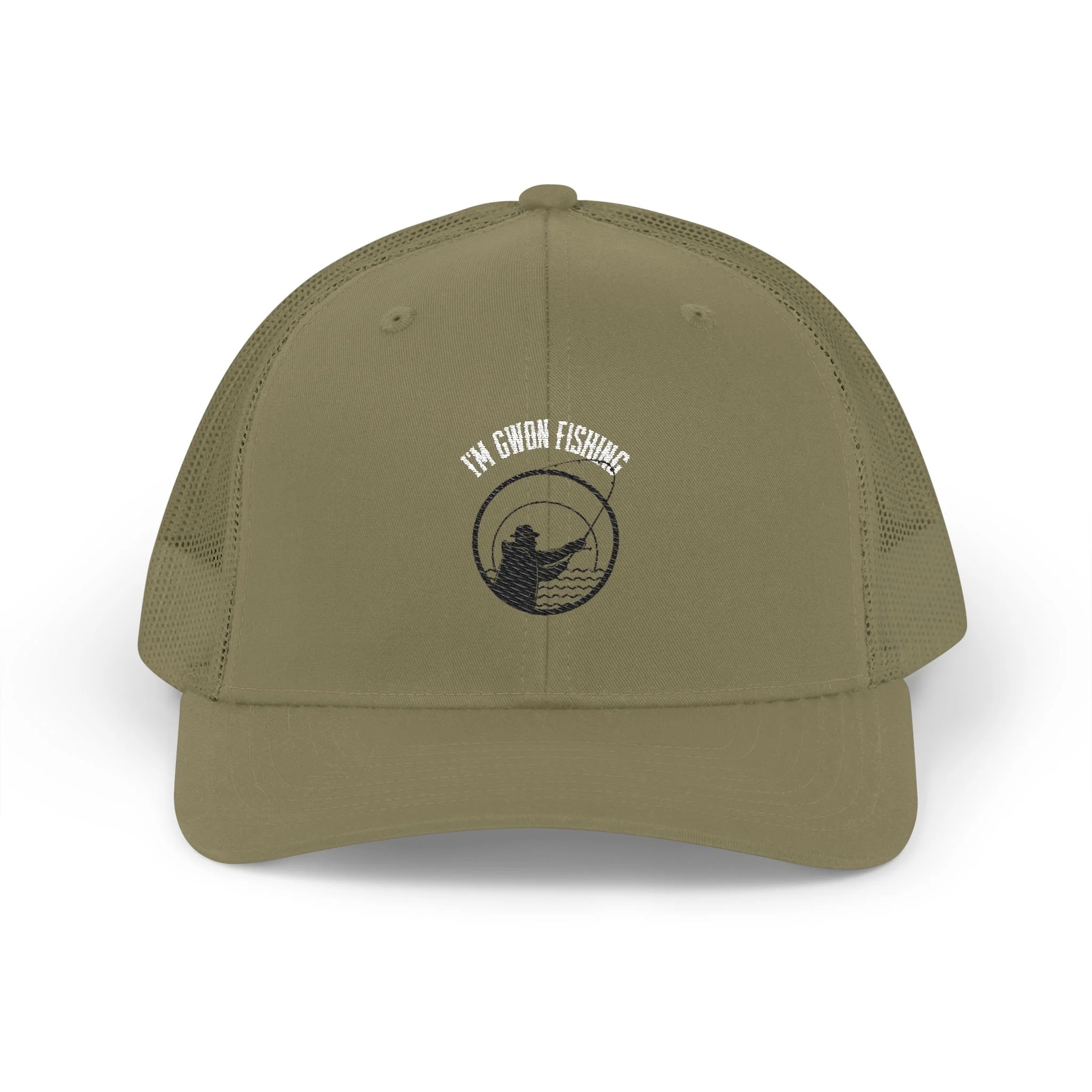 Snapback Cap Fishing Embroidery Design