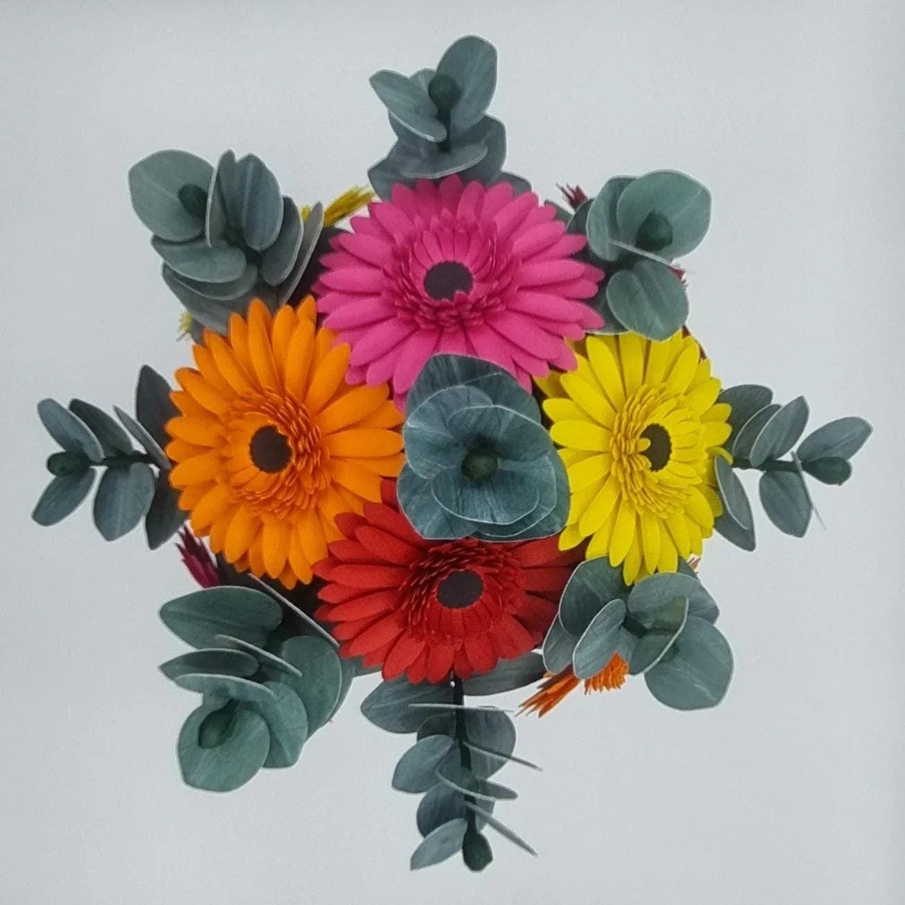 Paper Flower Bouquet, featuring Gerberas and Eucalyptus Perth, WA