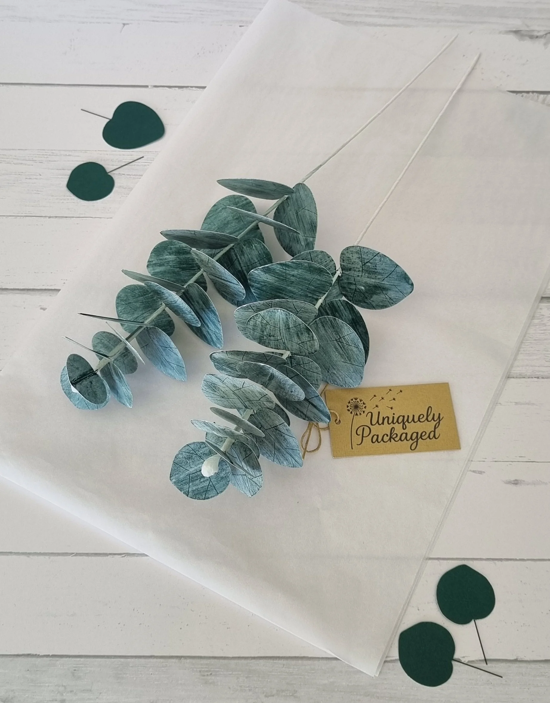 Handmade paper native flowers – 12 Flowers of Christmas box, Eucaluyptus