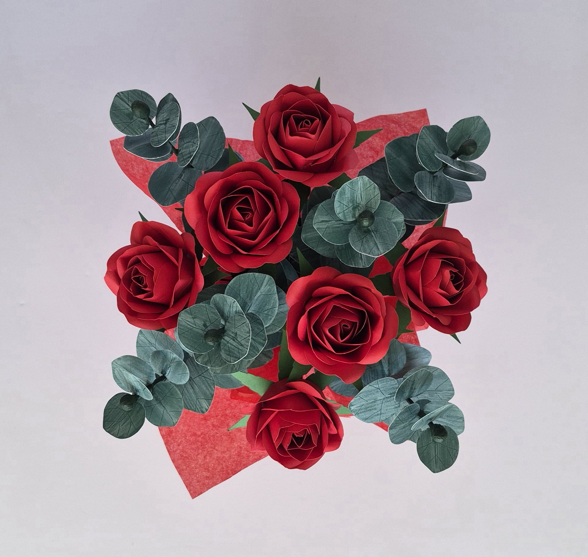 Handmade Red Paper Roses Valentines day Gift | Uniquely Packaged