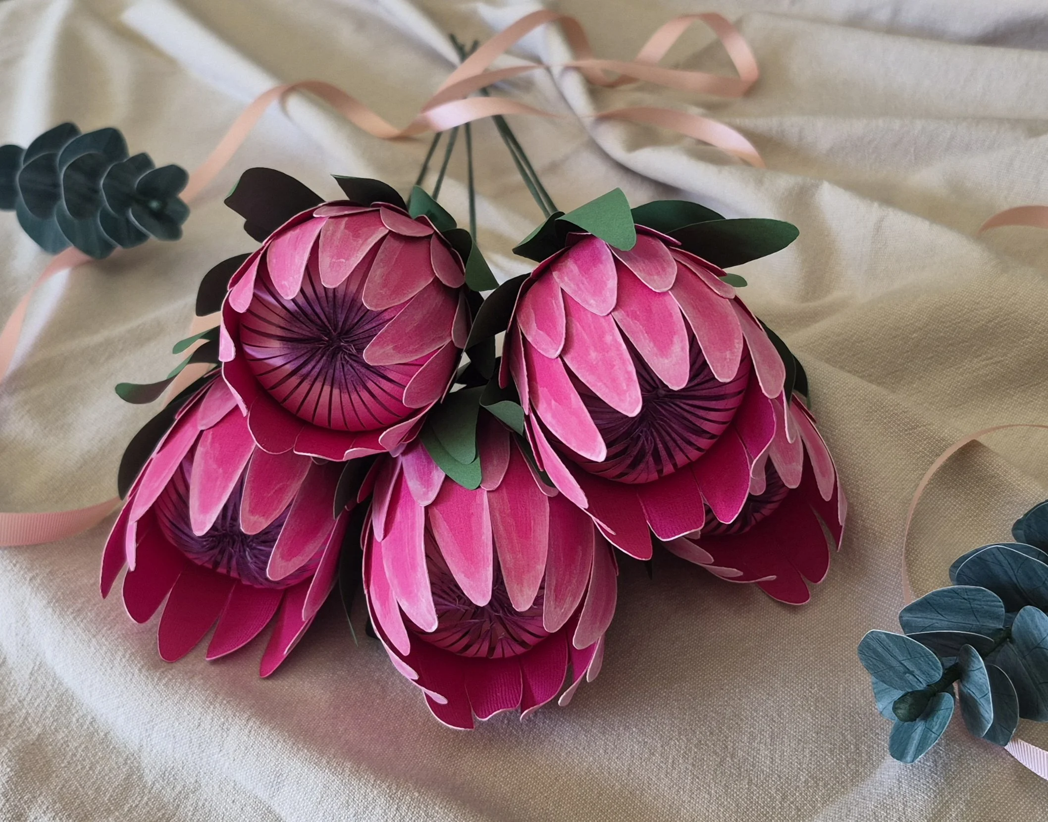 Handmade Paper Pink Protea