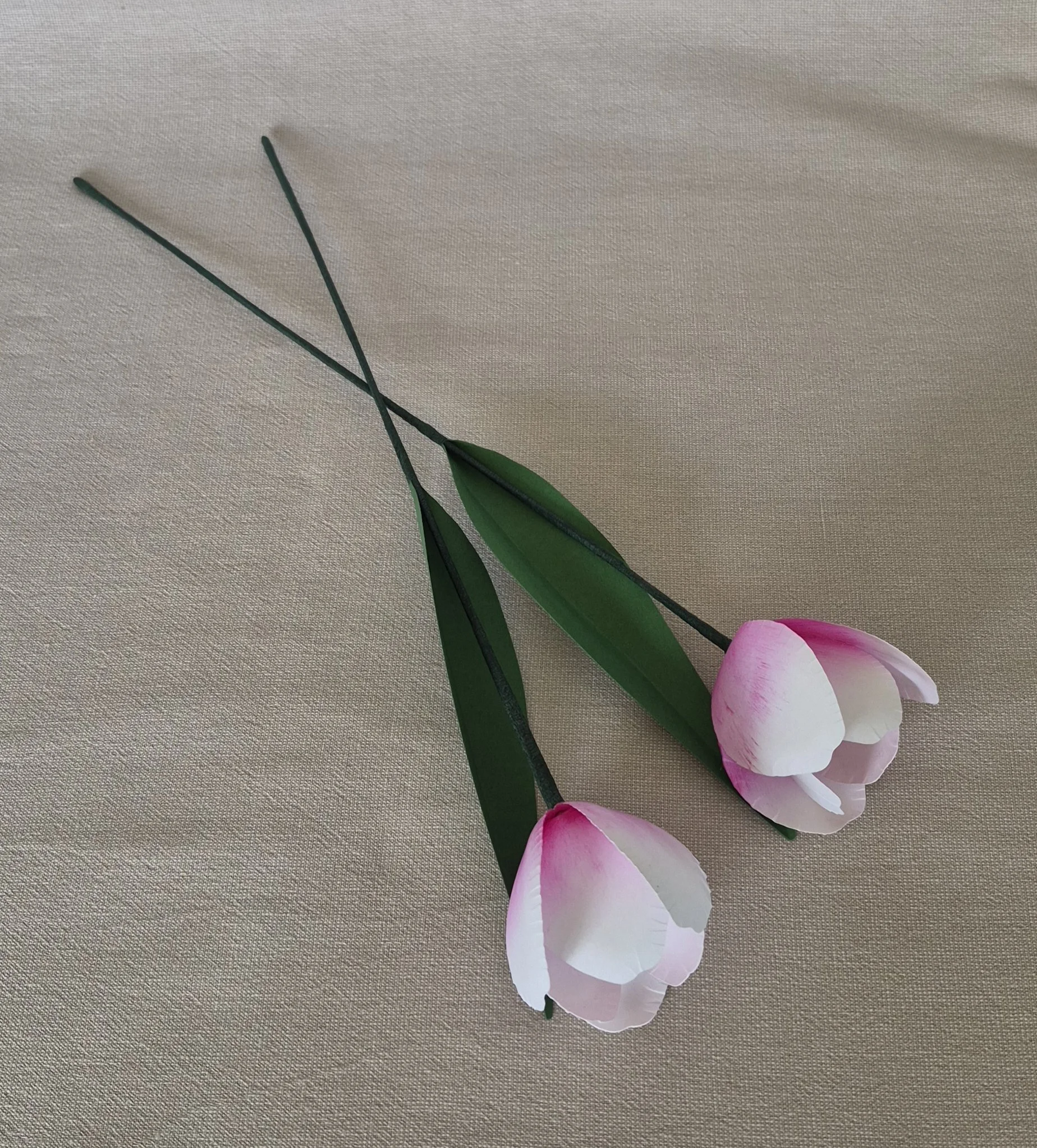 Handmade Paper Tulip Stem – Blush Pink Everlasting Flower | Single Stem