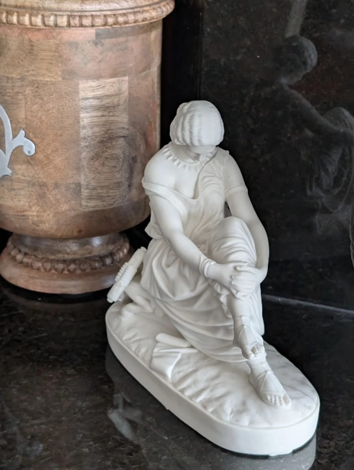A Parian porcelain figure of Sappho after Pradier