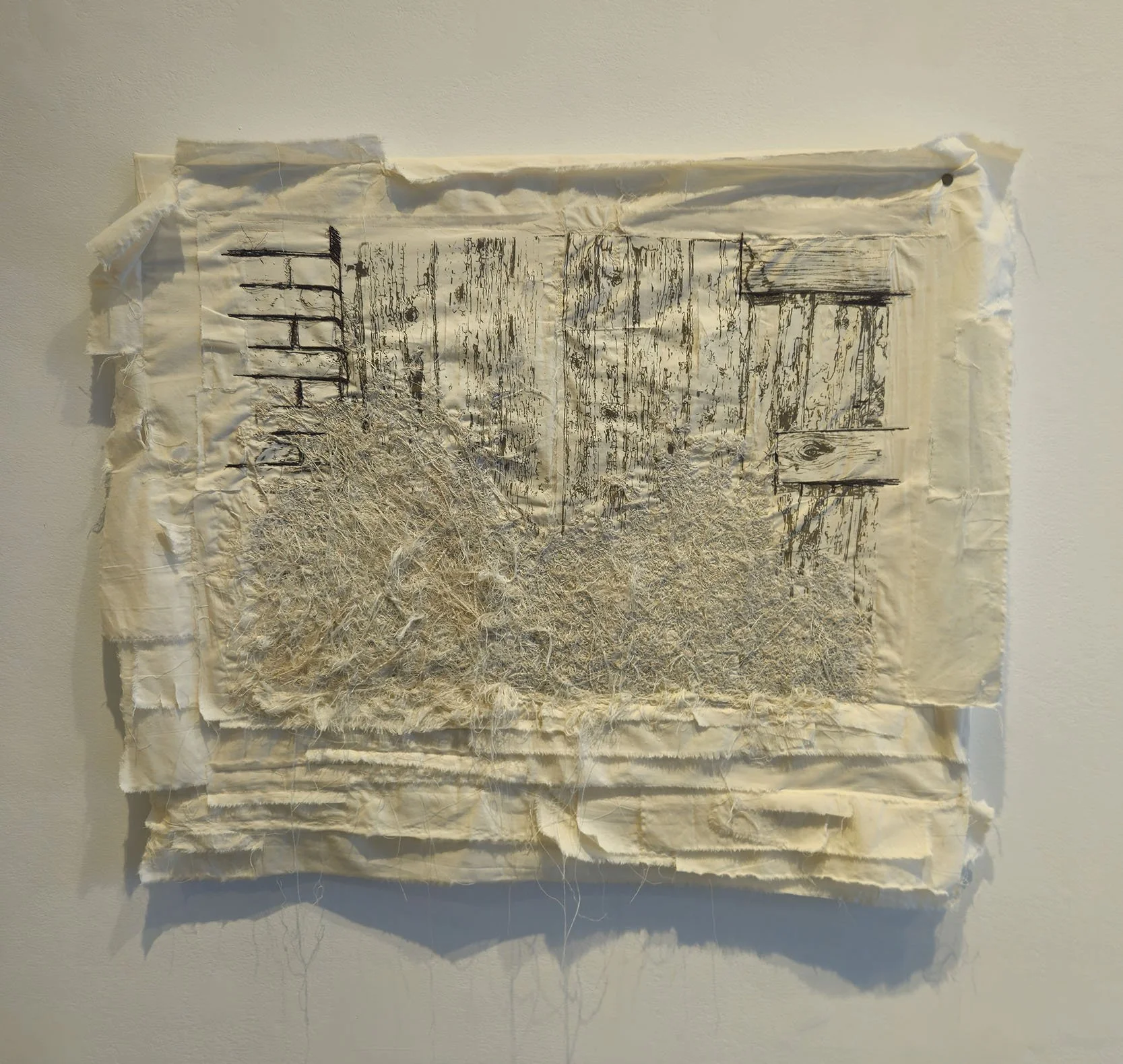 Brambles & threads : Screenprint, machine and hand stitching on cotton. 2025-2026