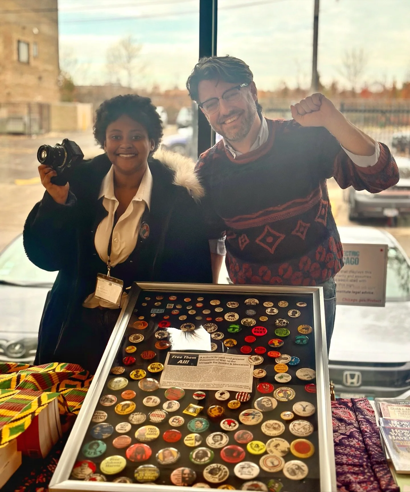 This weekend I&rsquo;m at the National Alliance Against Racist and Political Repression @nationalaarpr conference with a selection of buttons from past and present political prisoner defense campaigns called &ldquo;Free Them All!&rdquo; I&rsquo;m enj