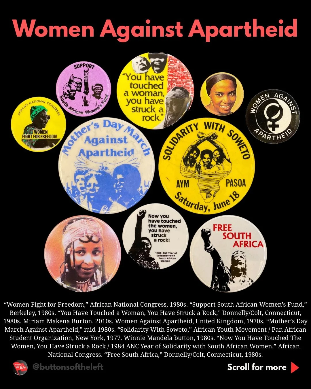 From the founding of the African National Congress in 1912 through the upsurge of activity in mid-century which included the 1948 formation of the ANC Women&rsquo;s League and mass women&rsquo;s mobilization on August 9, 1956, women played a leading 