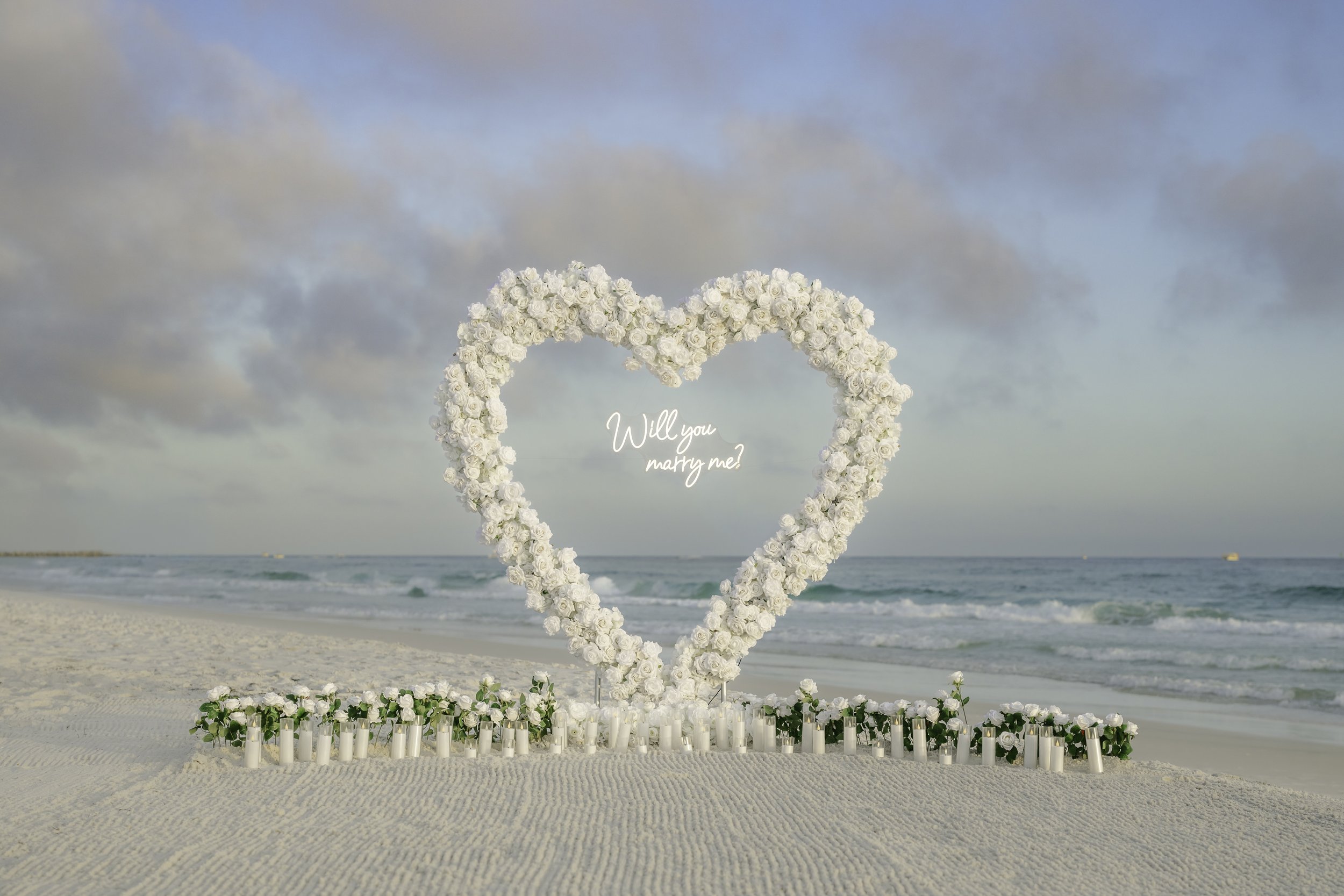 white heart arch luxury proposal Panama city beach florida