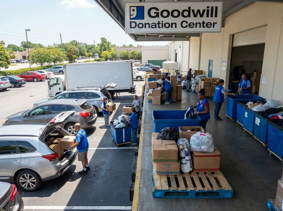 A busy Goodwill Distribution Center in Kentucky.