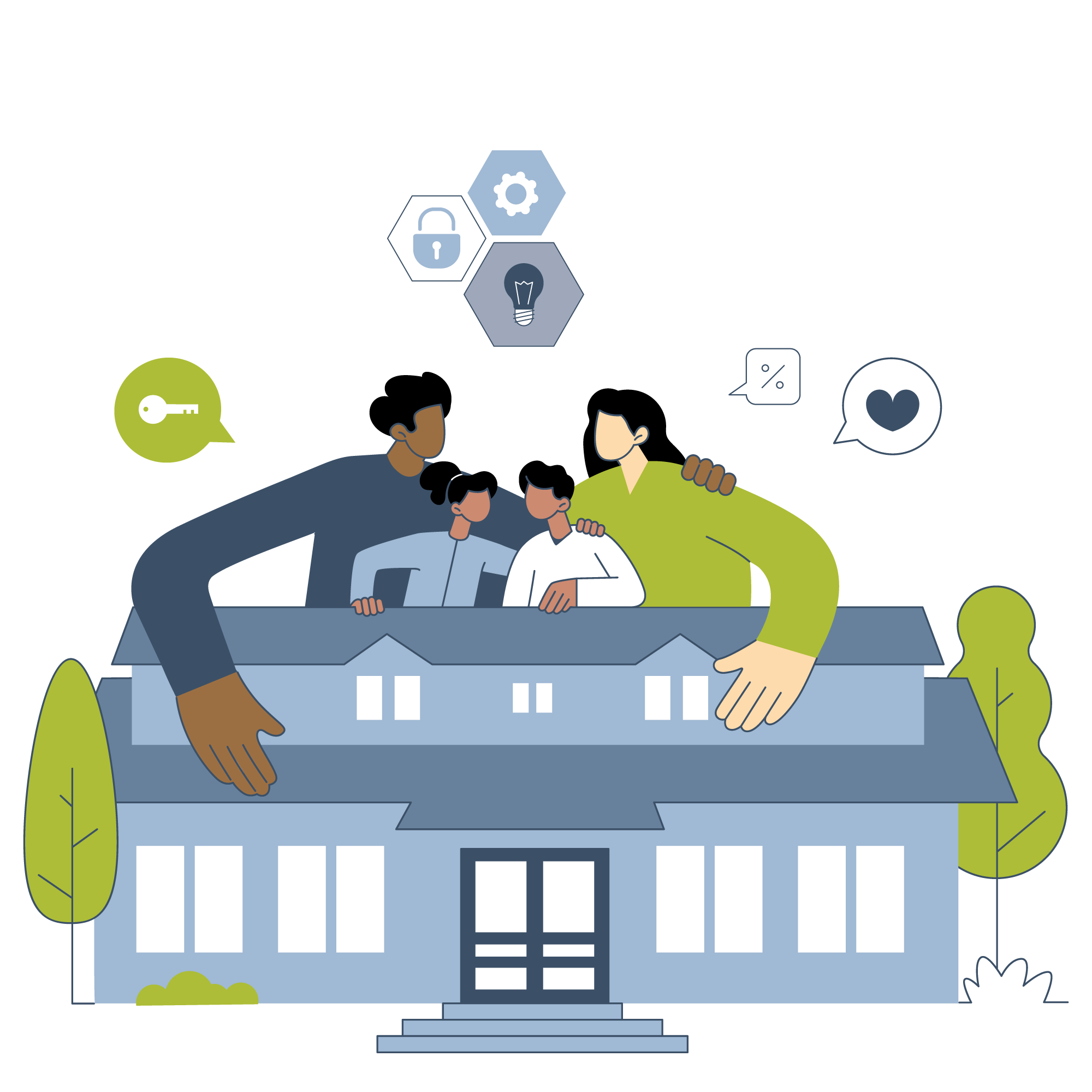 Family in front of a house - webinar promotion