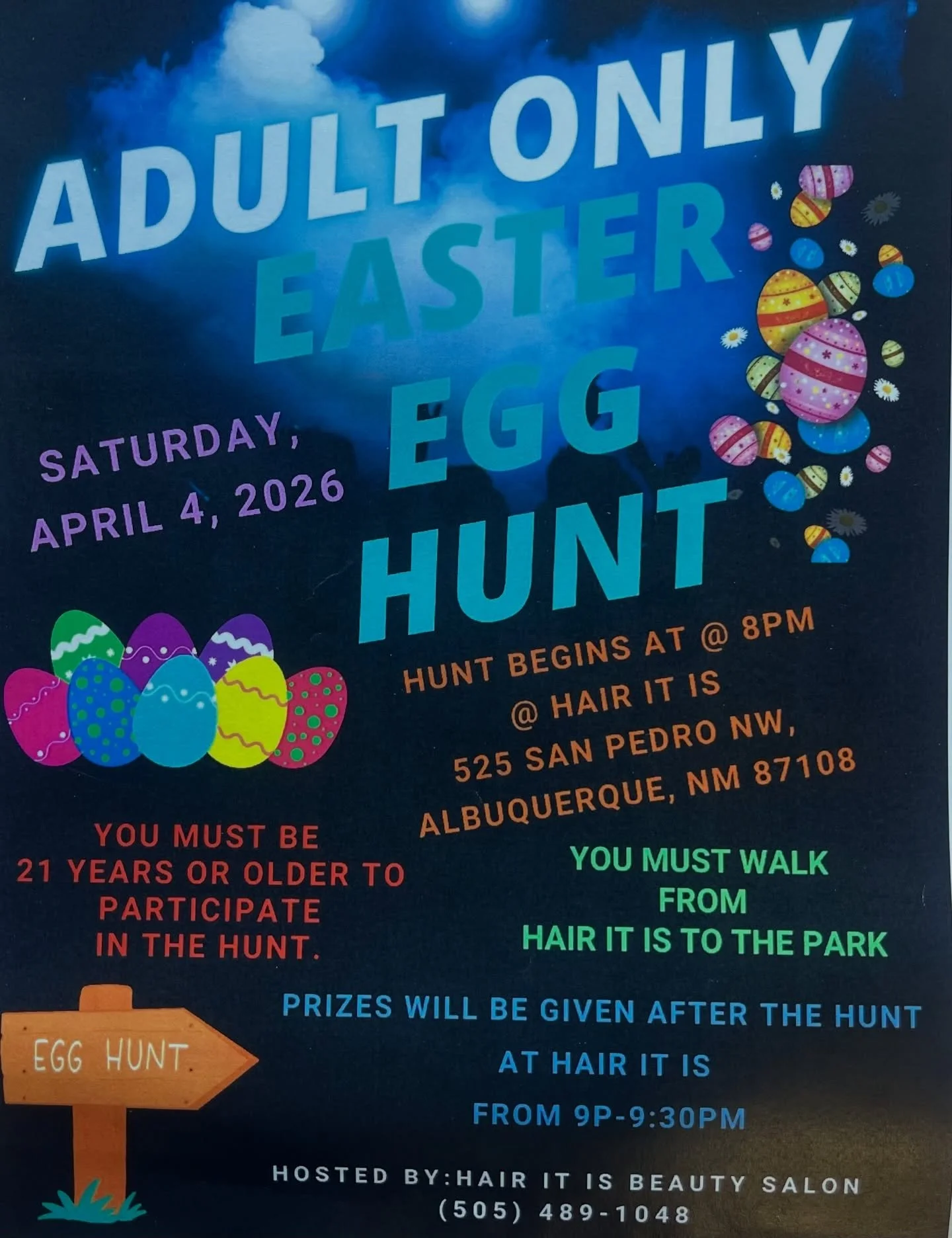 Pull up and have some fun. @hair_itis_salon is having an #adult  #easteregg #hunt all the info is on the flier. #supportlocalbusiness