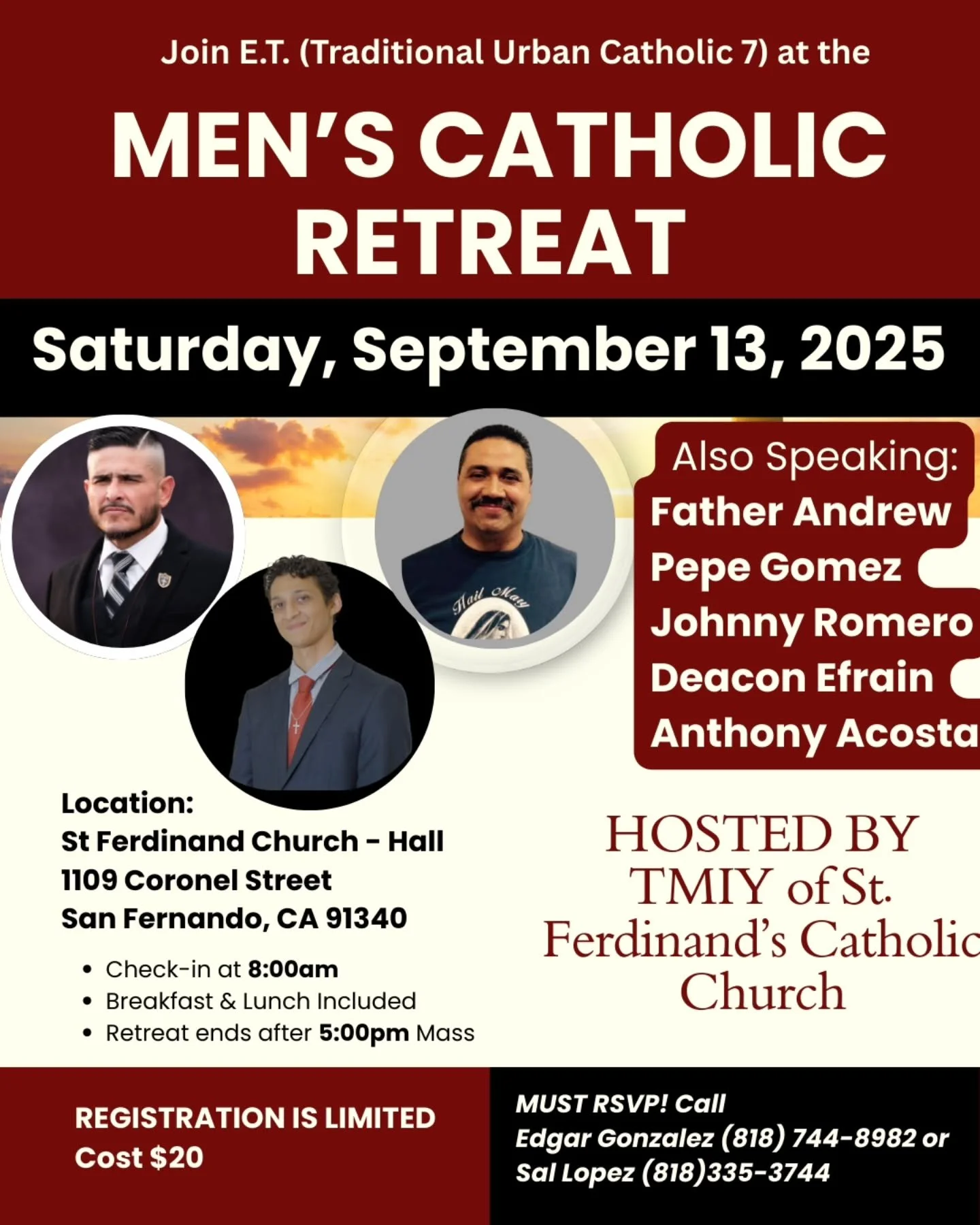Living as Leaders: Catholic Men's Conference at St. Ferdinand&rsquo;s&rdquo;

Event Description

Answer the call to be men of faith and leaders in Christ. On [insert event date], join us at St. Ferdinand&rsquo;s Catholic Church in San Fernando, Calif
